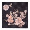 Silk scarf twill Japanese Rose black