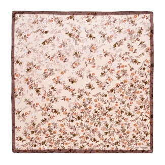 Silk scarf Be Delicious latte flowers