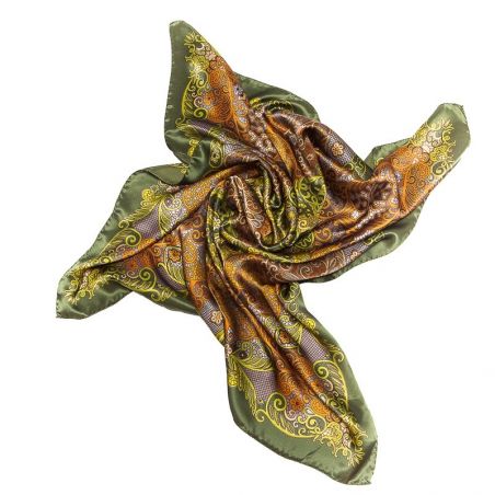 GIFT: olive paisley scarf and bracelet Marina D`Este orange agate and quartz