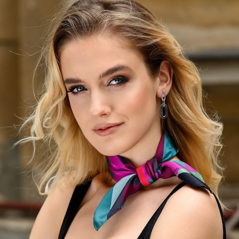 Silk scarf twill S Dance of Geometry