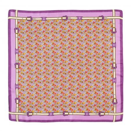 Silk scarf twilll M Amour des Roses lavande violette