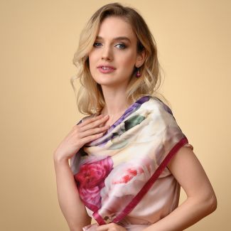 Silk scarf Heaven Roses light pink