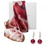 GIFT: Laura Biagiotti scarf silver flower agate earrings marsala and brandy