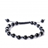 Men Sterling Silver Bracelet Onyx, Bloodstone