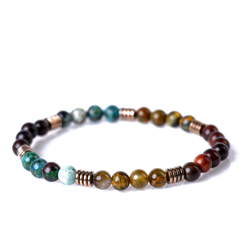 Slip Bracelet Opal, Pietersit, Wood, Bloodstone