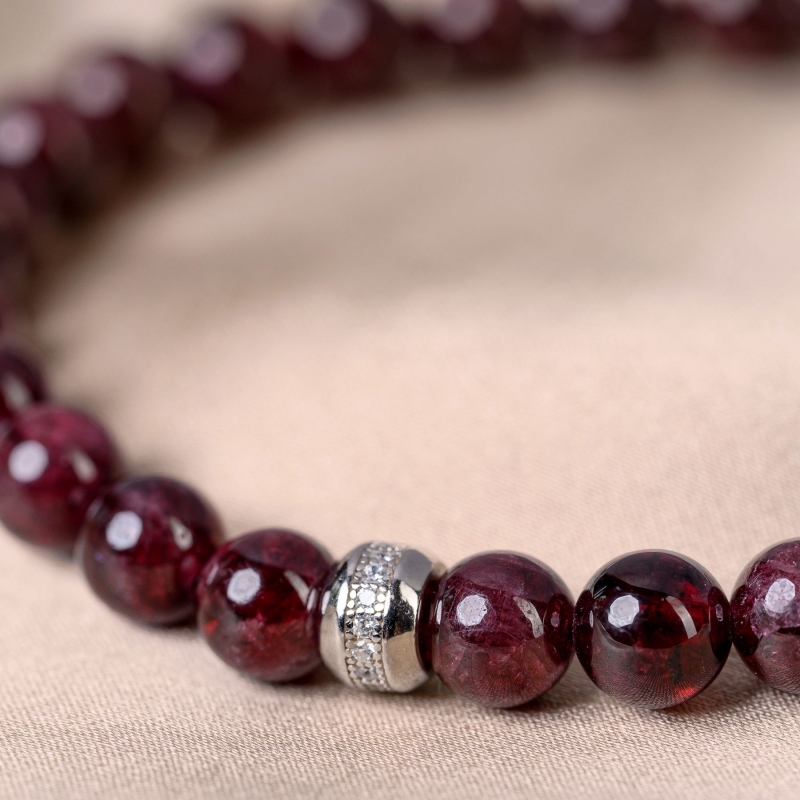 Slip Sterling Silver Bracelet Garnet