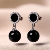 Sterling Silver Earrings Onyx