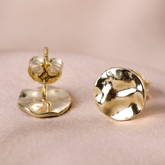 Sterling Silver Earrings Minimal Mirror gold