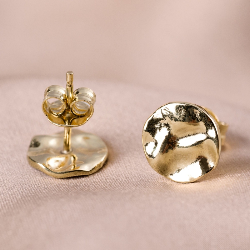 Sterling Silver Earrings Minimal Mirror gold