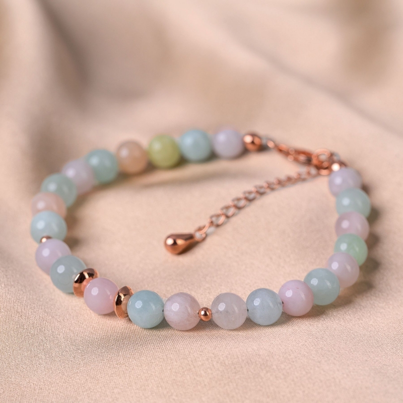 Sterling Silver Bracelet Morganite gold