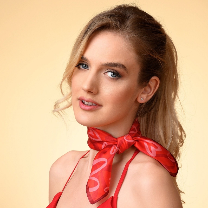 Cercei argint roz Minimal Hearts