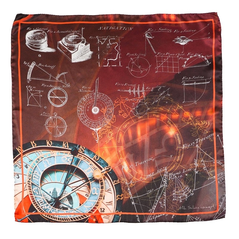 Silk Scarf M. Schon explore chocolate