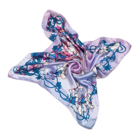 Silk Scarf Laura Biagiotti blue flowers