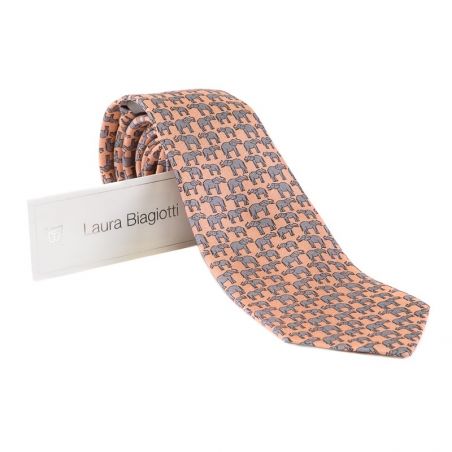 Laura Biagiotti tie out of office salmon