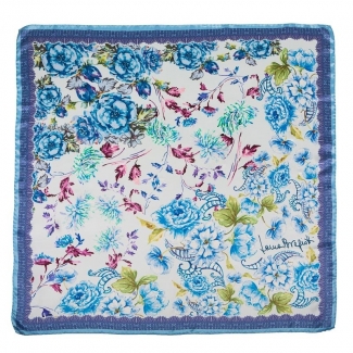 Esarfa matase naturala Laura Biagiotti delicate flowers blu