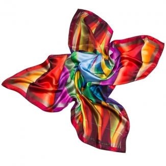 Silk Scarf Mila Schon baloons rainbow