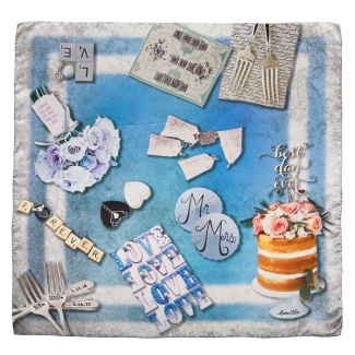 Silk Scarf  Marina D'Este wedding blu