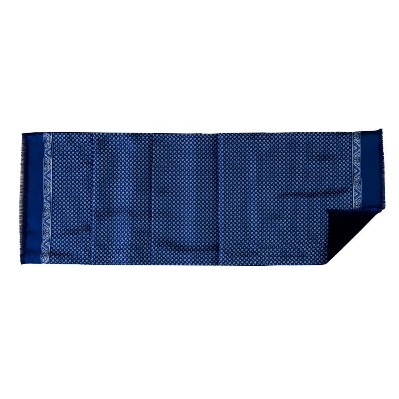 Men's silk and wool scarf Uomo Roma blue