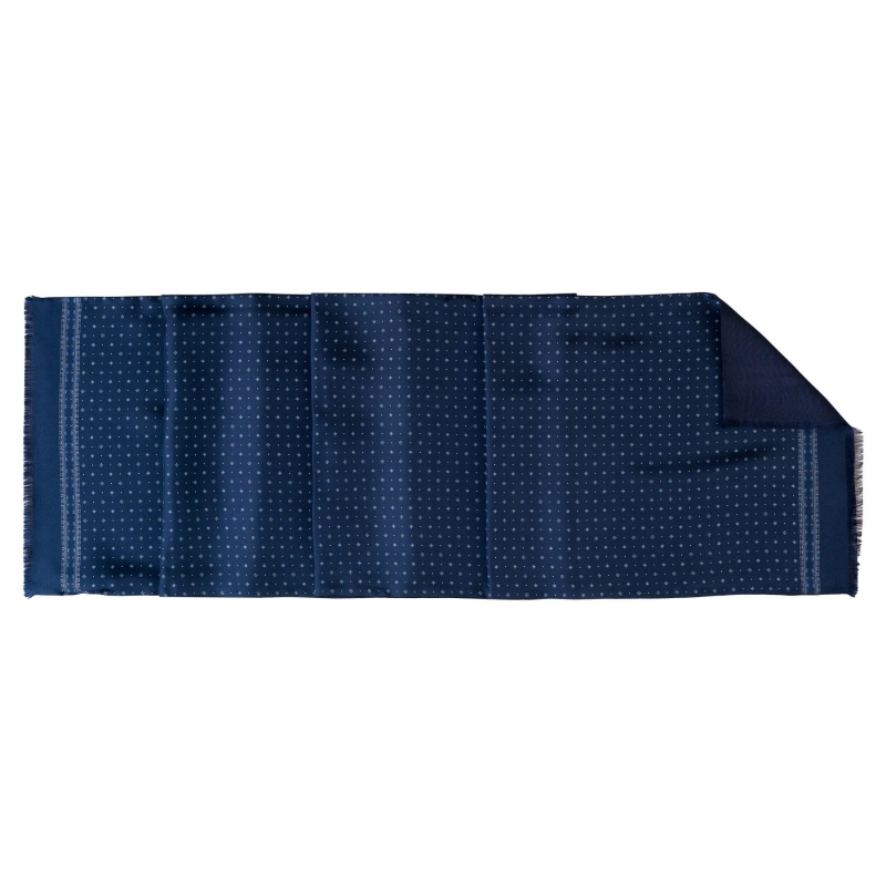 Men's silk and wool scarf Uomo Trieste dark blue