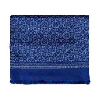 Men's silk and wool scarf Uomo Capri blue