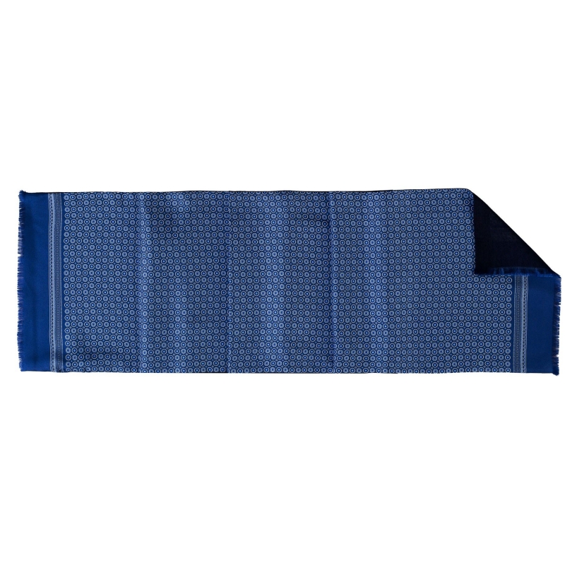 Men's silk and wool scarf Uomo Capri blue