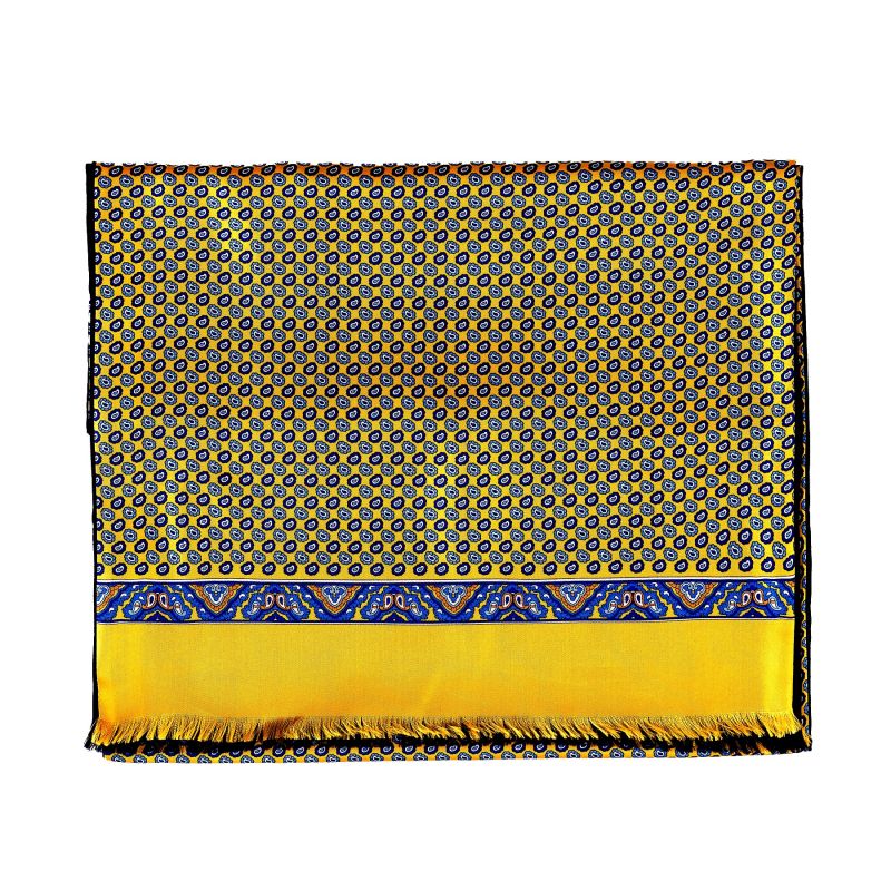 Men's silk and wool scarf Uomo Napoli yellow