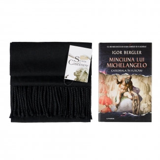 Gift: Cashmere Foulard Nerro Notte and bestseller Minciuna lui Michelangelo