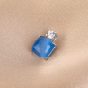 Colier argint Blue Tanzanite Cat Eye