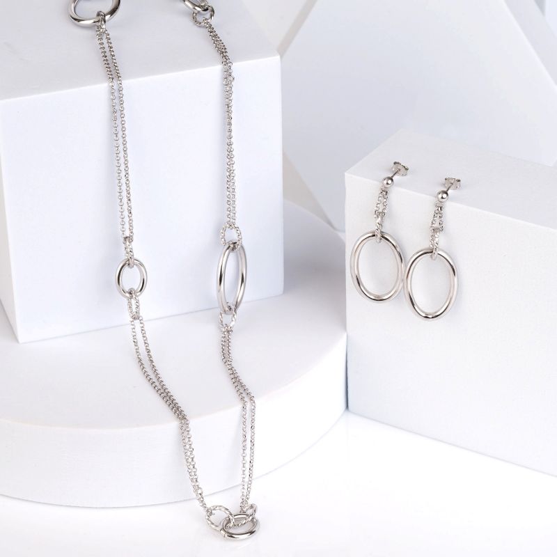 Gift Sterling 925 Silver Earrings and Necklace Endeavour