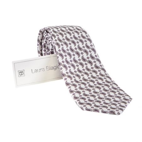 Laura Biagiotti tie out of office paisley grey