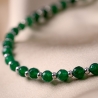 Slip Sterling Silver Bracelet Emerald green jade