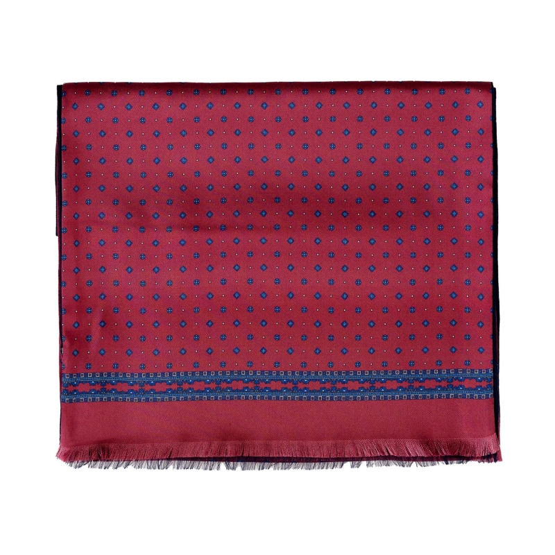 Gift Men's silk and wool scarf Uomo Florenta bordeaux and Bordo silk bow tie