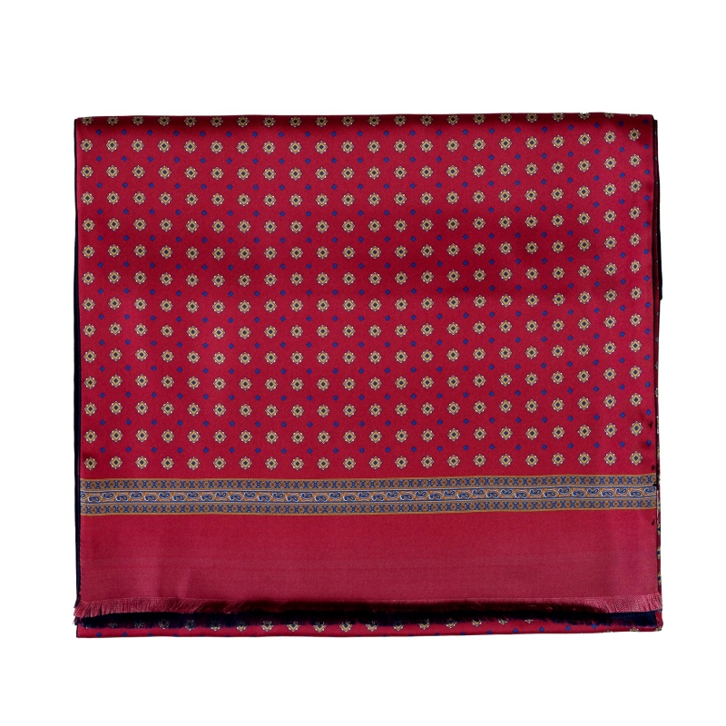 Gift Men's silk and wool scarf Uomo Umbria bordeaux and Navy men bow tie