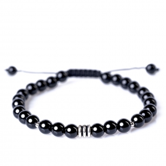 Men Sterling Silver Bracelet Onyx