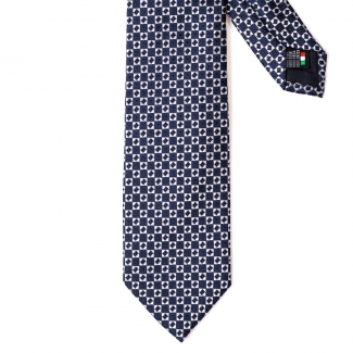 Silk tie grey elegant Como White