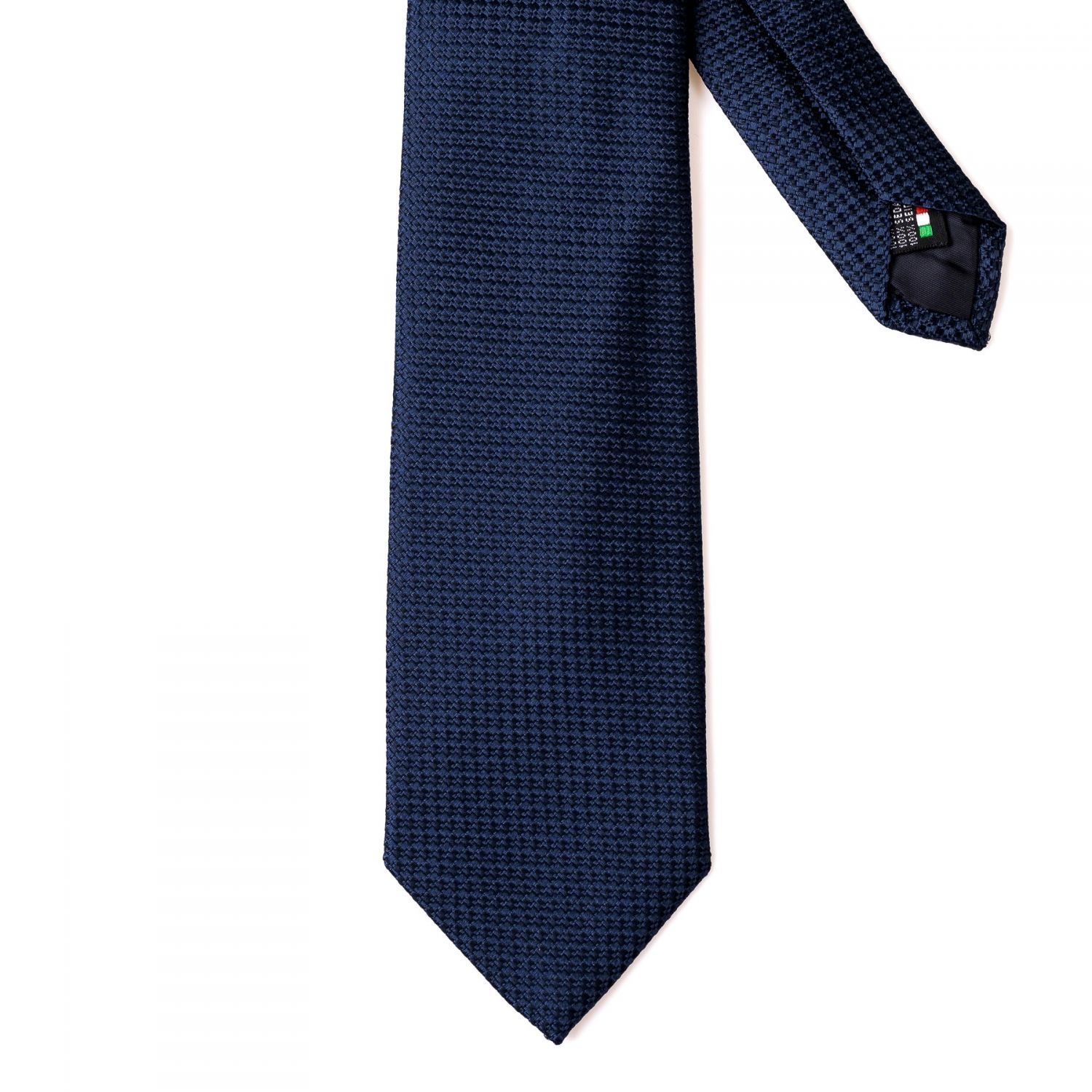 Silk tie navy Como Small Knitted like navy