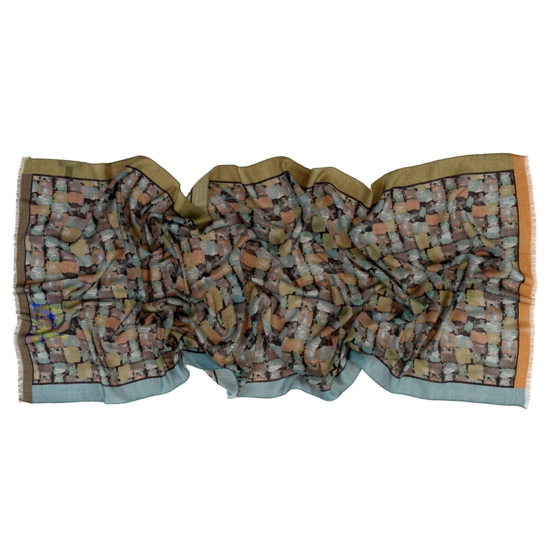 Wool unisex shawl Firenze Style Brown