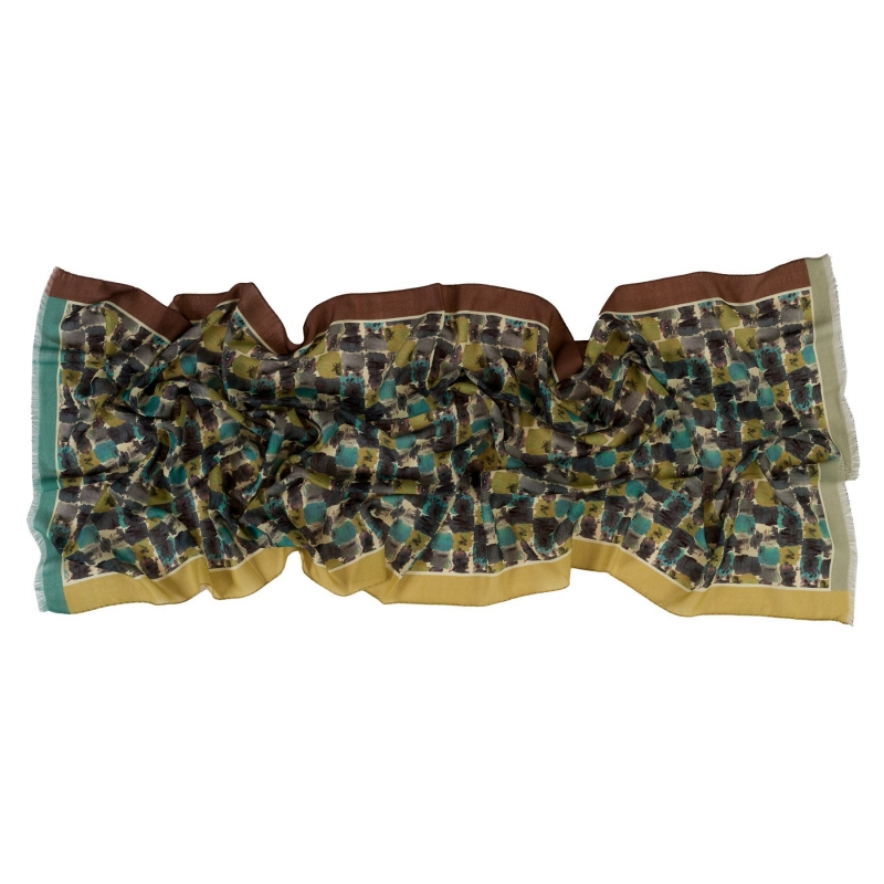 Wool unisex shawl Firenze Style Kaki