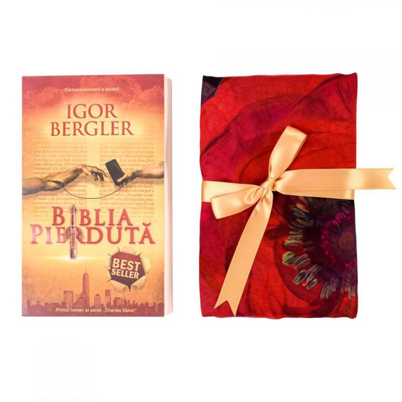 Gift Silk Shawl Calla Rossa dark and bestseller Biblia Pierduta