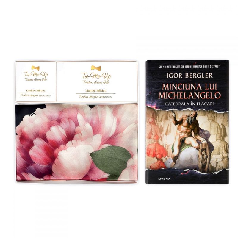 Gift Silk Scarf Heaven Roses black and bestseller Minciuna lui Michelangelo