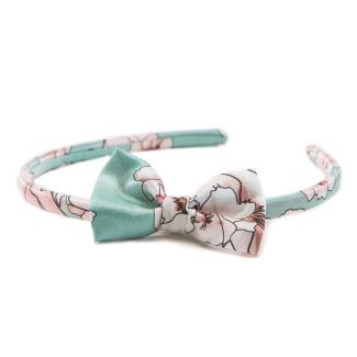 Quartz and turquoise flowers on open bow headband