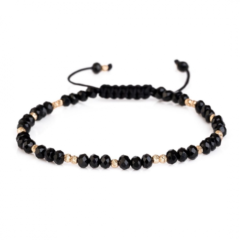 Set bratari cu snur, sfere aur, rubin si onix