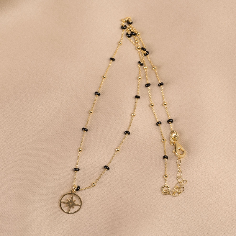 Sterling Gold Silver Necklace North Star