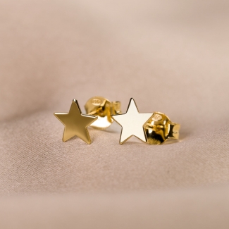 Cercei argint S Gold Stars