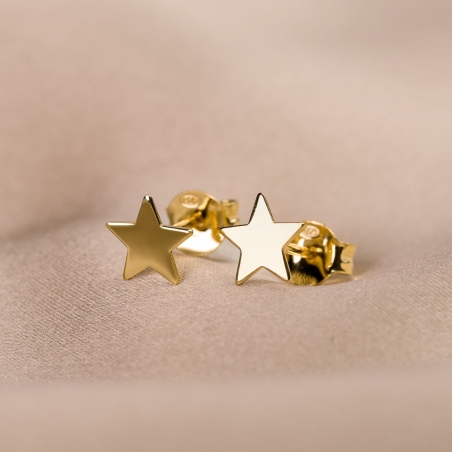 Cercei argint S Gold Stars
