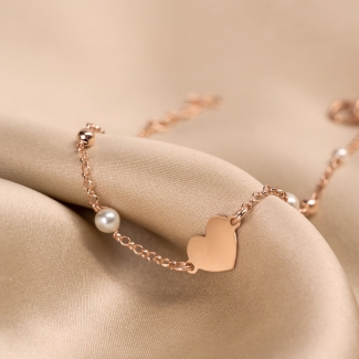 Sterling Pink Silver Bracelet Sweet Pearl