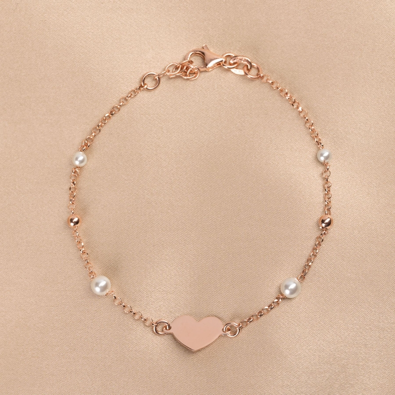 Sterling Pink Silver Bracelet Sweet Pearl