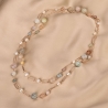Sterling Pink Silver Necklace morganite, pearls