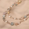 Sterling Pink Silver Necklace morganite, pearls