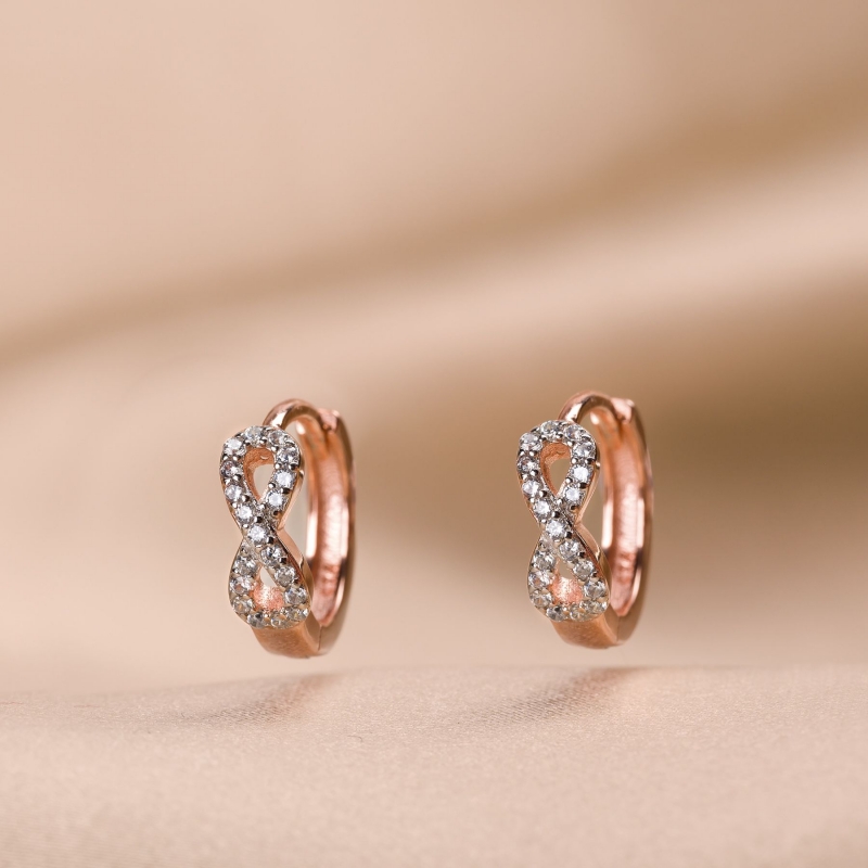 Sterling Pink Silver Earings Infinity Symbol